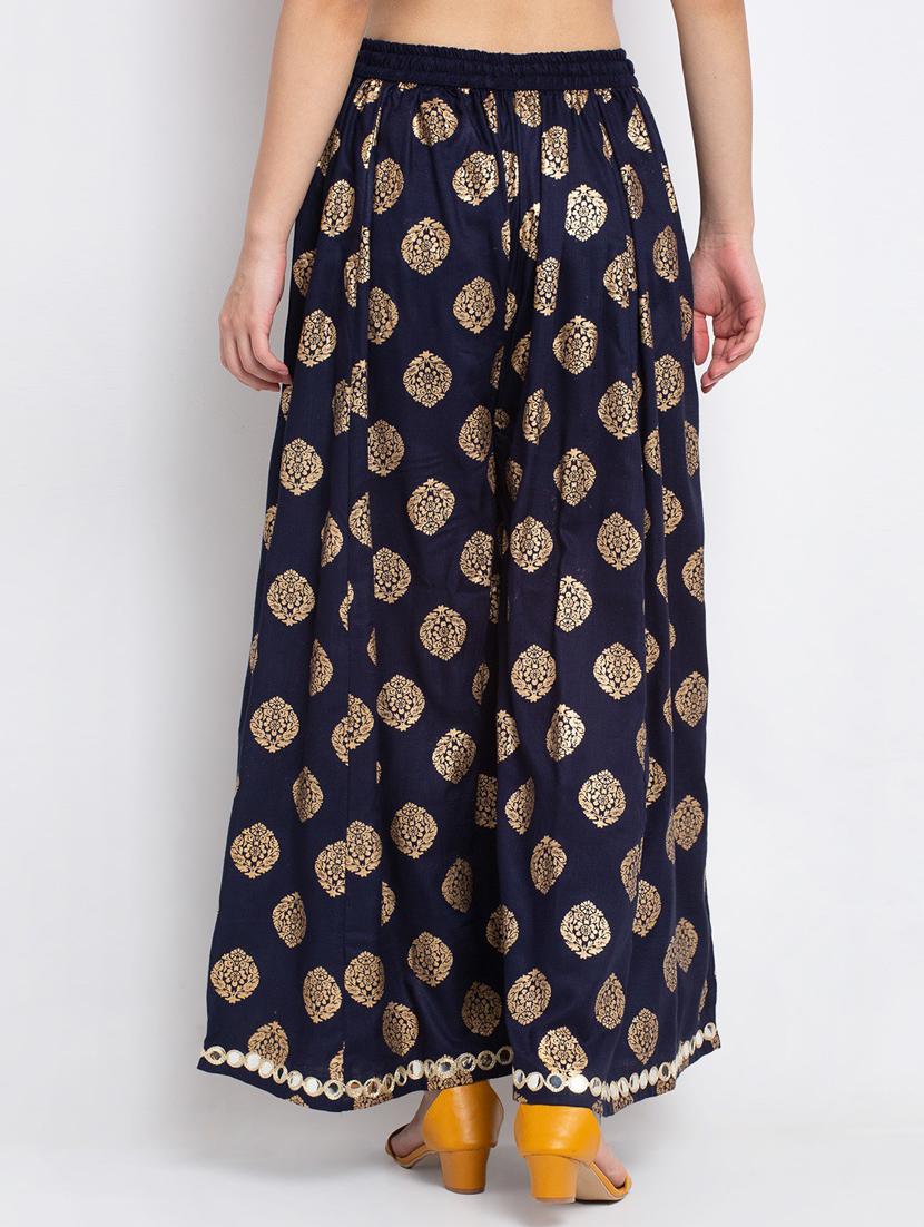 women floral print viscose palazzo - 20300749 - Standard Image - 3