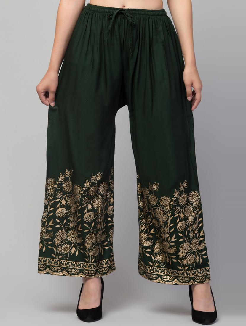 green bottom placement print palazzo - 20300750 - Zoom Image - 0