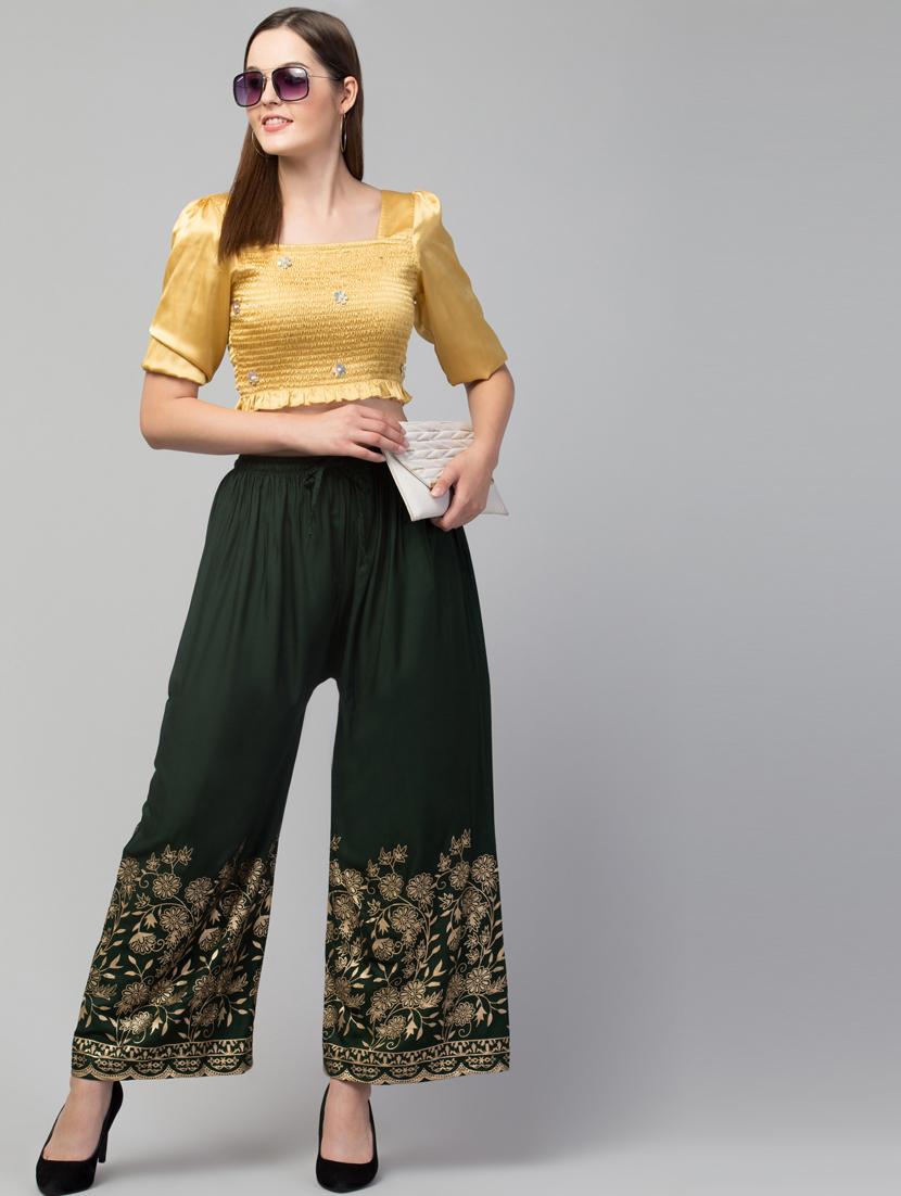 green bottom placement print palazzo - 20300750 - Standard Image - 3