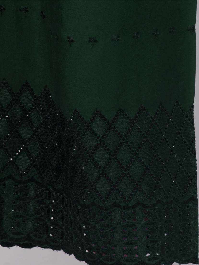 bottle green solid with work palazzo - 20300782 -  Standard Image - 5