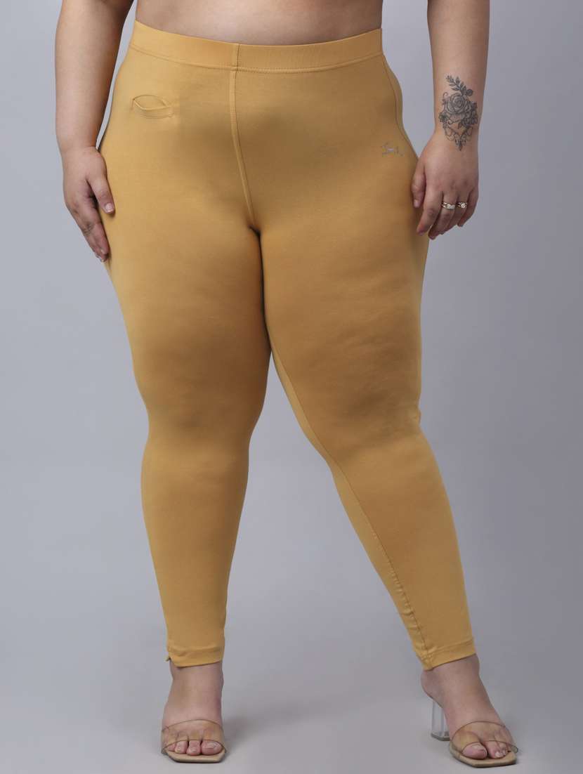 women mid rise solid legging