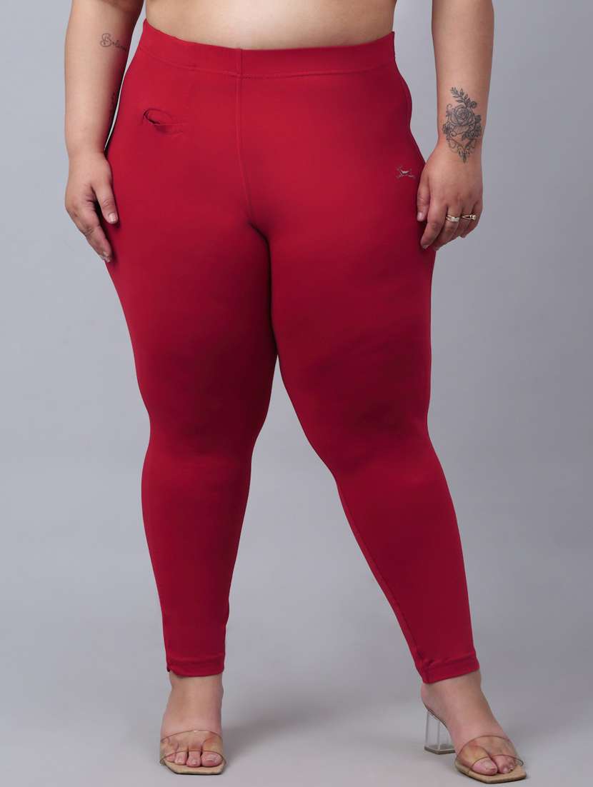women mid rise solid legging
