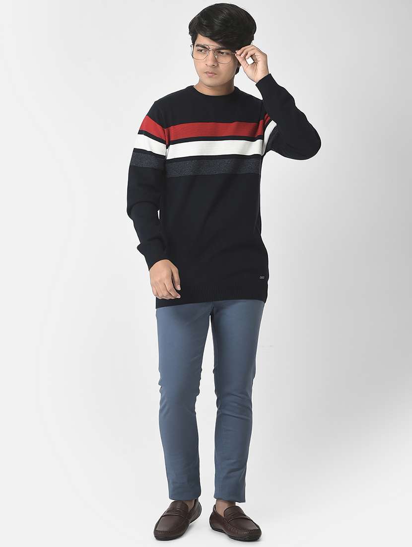 boys round neck color block sweater - 20301286 - Standard Image - 3