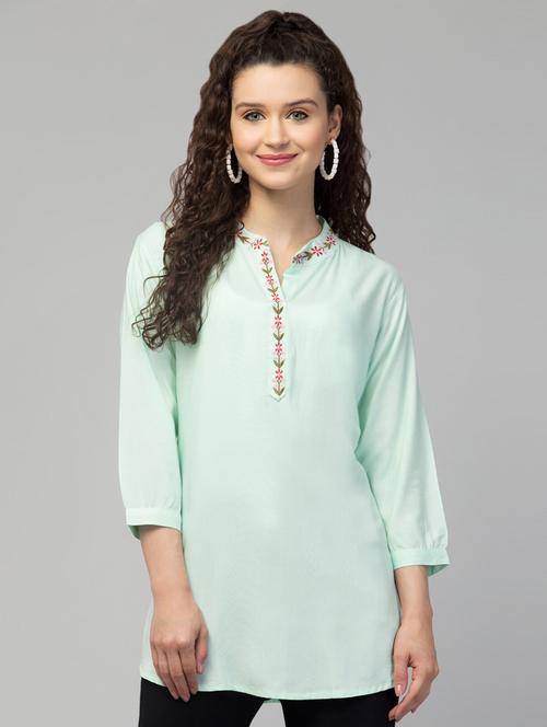 neo mint embroidered regular tunic - 20301305 -  Standard Image - 0