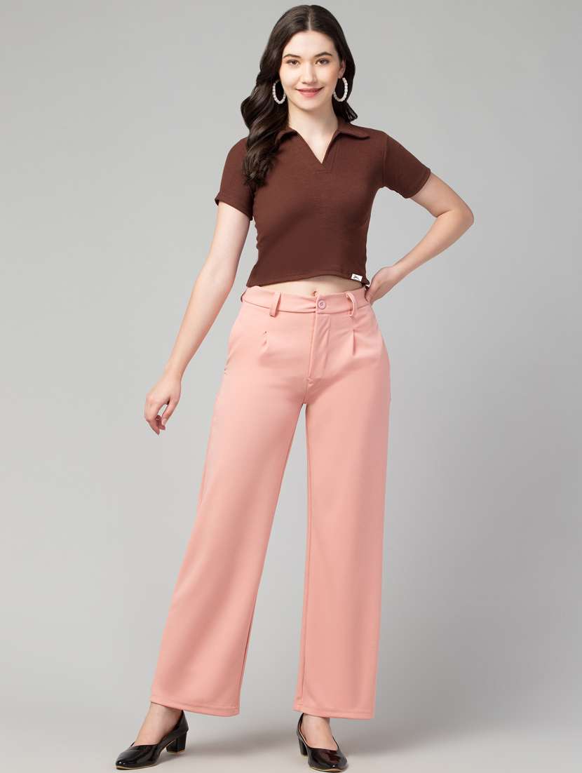 brown solid crop top - 20301323 -  Standard Image - 5