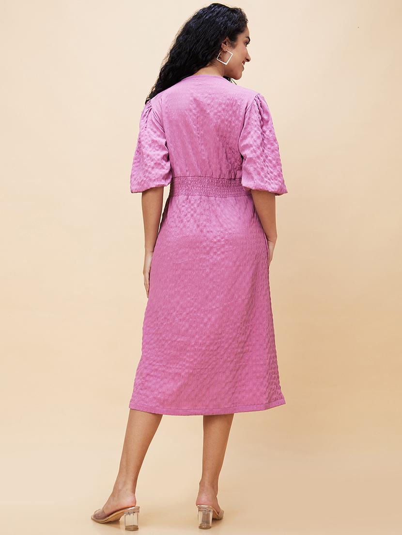 women purple polyester a-line dress - 20301532 - Standard Image - 3
