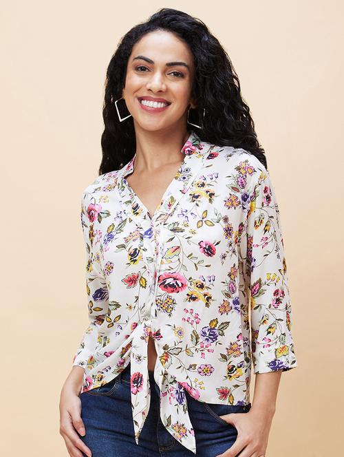 women white viscose regular top - 20301547 -  Standard Image - 0