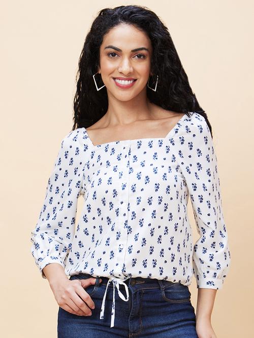 women white viscose regular top - 20301549 -  Standard Image - 0