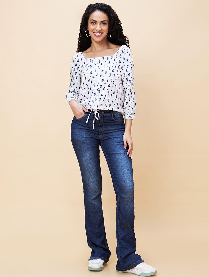 women white viscose regular top - 20301549 - Standard Image - 5