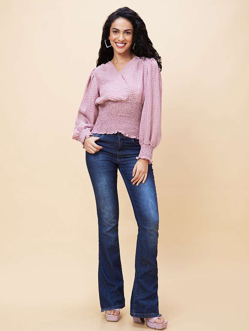 women pink polyester regular top - 20301555 -  Standard Image - 3