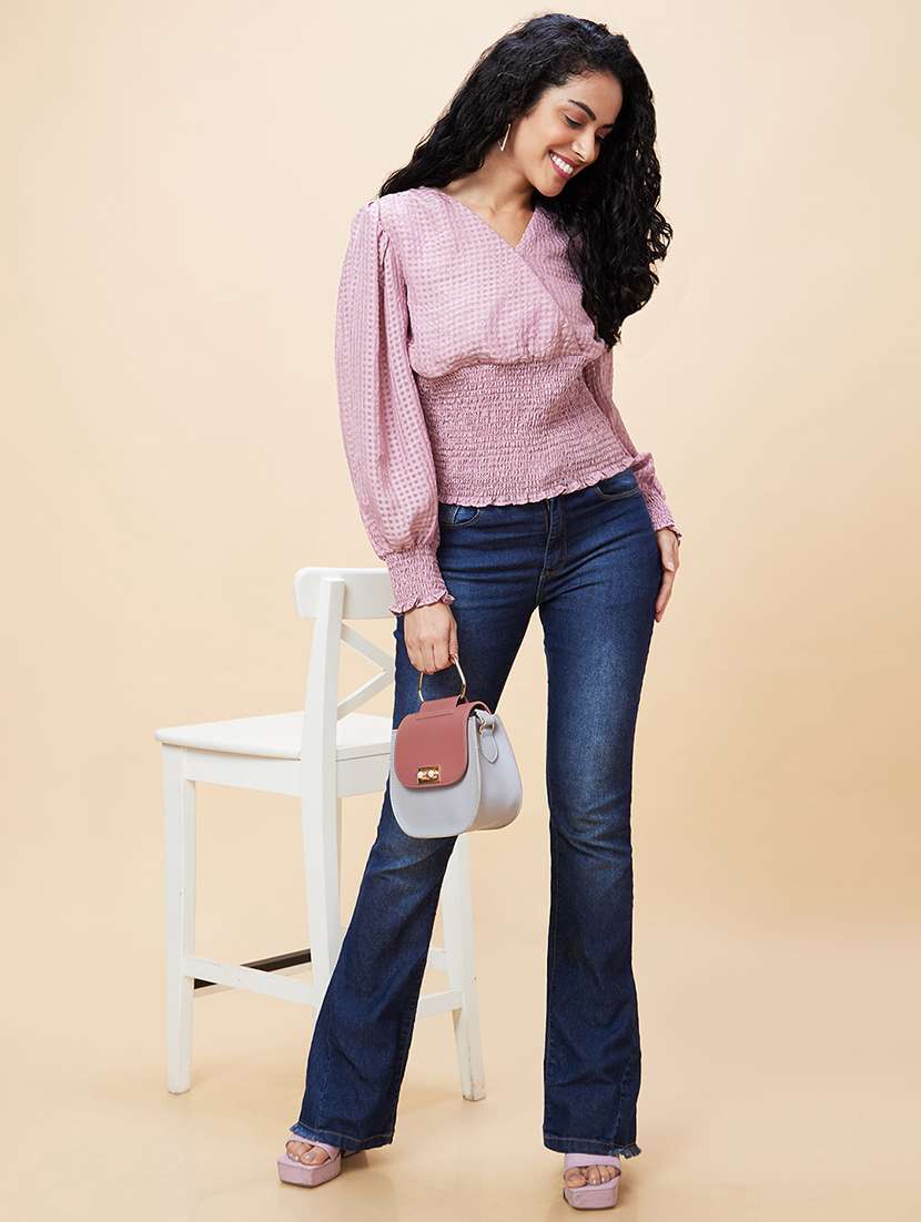 women pink polyester regular top - 20301555 -  Standard Image - 5