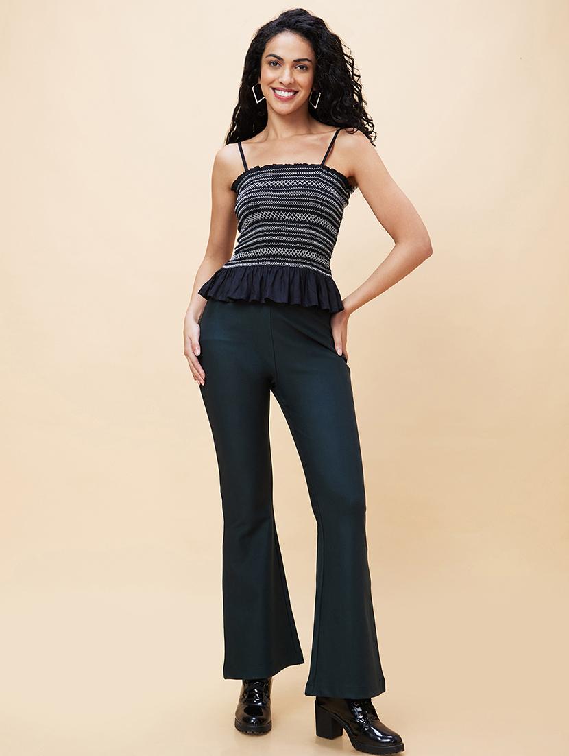 women black viscose peplum top - 20301559 - Standard Image - 5