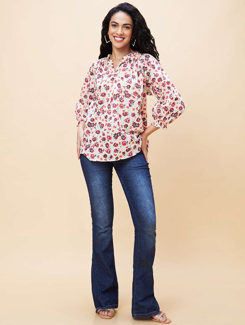 women white cotton regular top - 20301560 -  Standard Image - 3