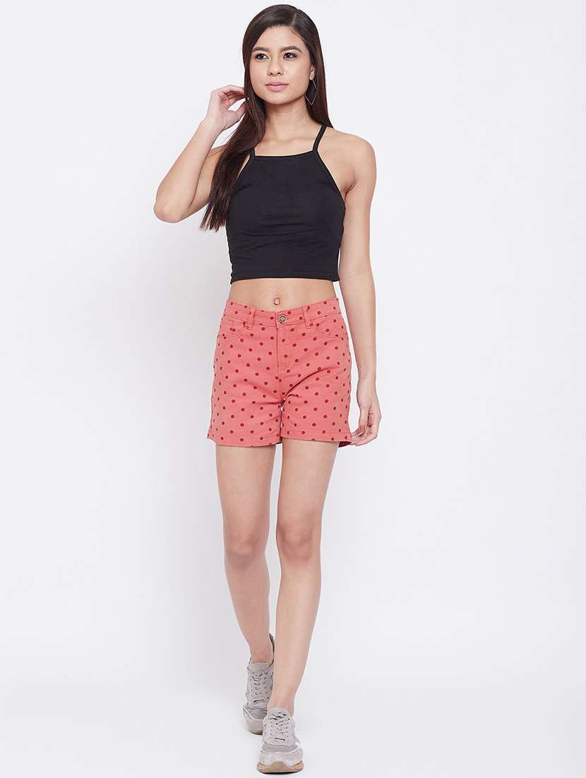 coral polka dots tailored short - 20301894 - Standard Image - 3