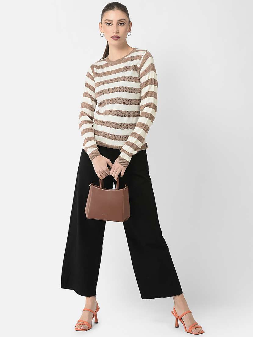 brown self design pullover - 20301928 -  Standard Image - 3