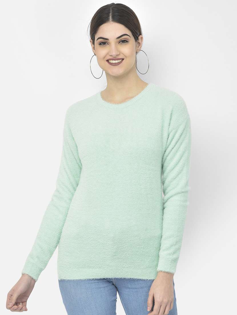 sea green solid pullover - 20301940 - Zoom Image - 0