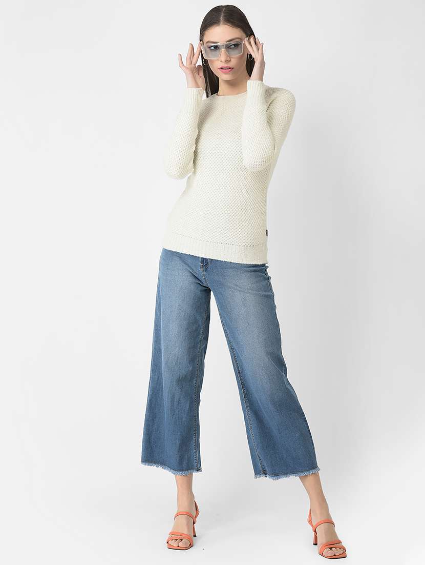 white self design pullover - 20301945 -  Standard Image - 3