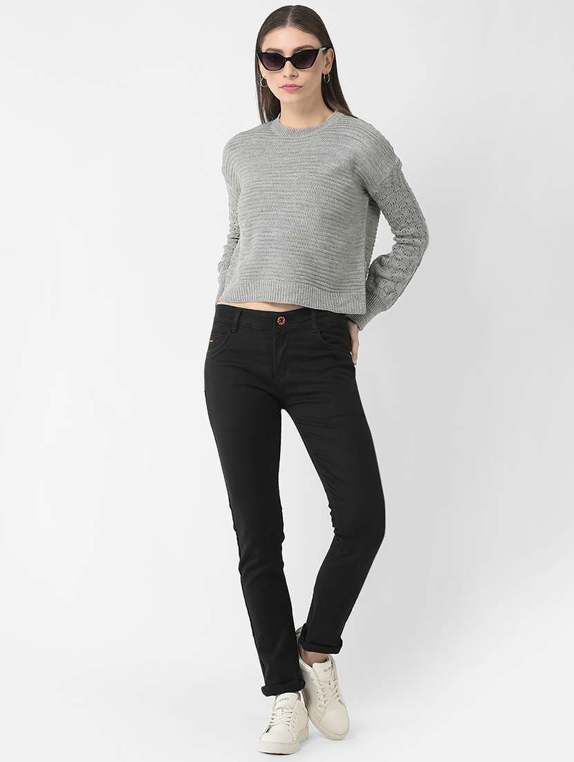 grey self design pullover - 20301952 -  Standard Image - 3