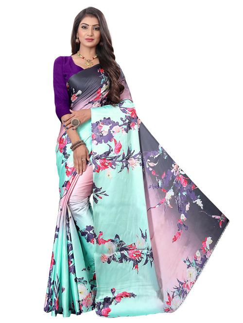 women's floral multi colored saree with blouse - 20302563 - Standard Image - 0