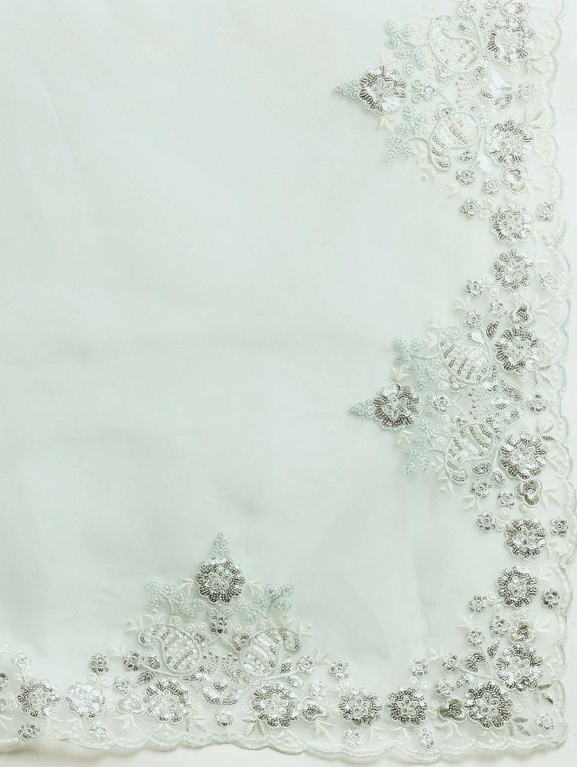 light blue colored embroidered saree with blouse - 20302573 - Standard Image - 5