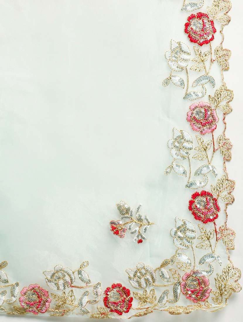 light blue colored embroidered saree - 20302601 - Standard Image - 3