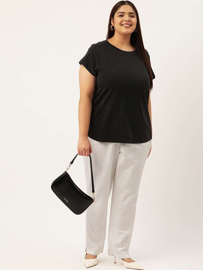 white linen flat front trousers  - 20302758 -  Standard Image - 3
