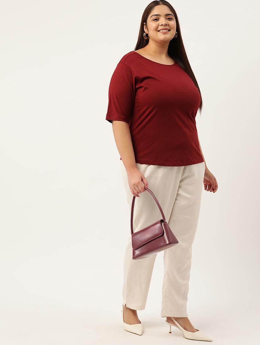 off white linen flat front trousers - 20302760 - Standard Image - 3
