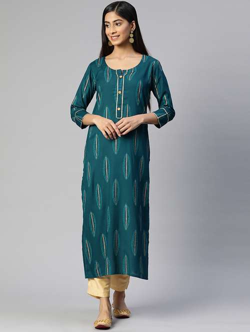 women tropical print straight kurta - 20302857 -  Standard Image - 0