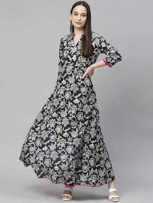 floral print flared kurta  - 20302875 -  Standard Image - 0