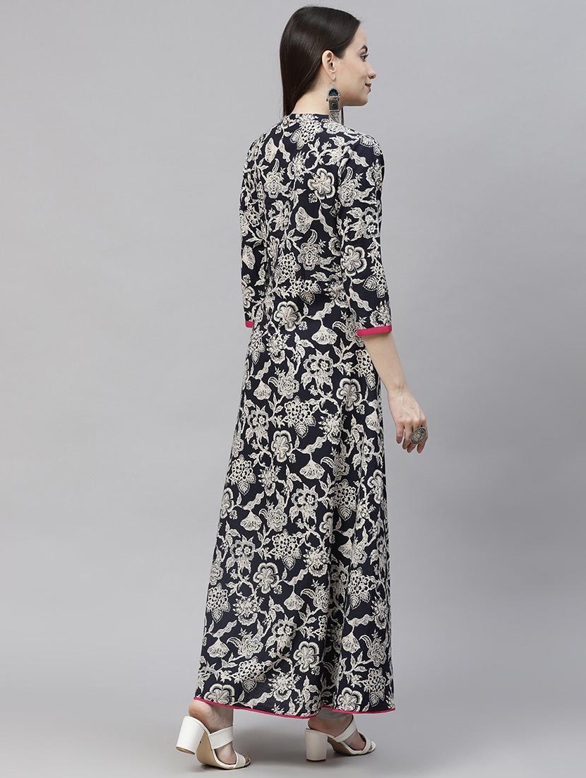 floral print flared kurta - 20302875 - Standard Image - 3