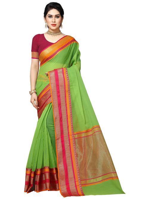 multi colored gadwal  saree with blouse - 20303251 -  Standard Image - 0