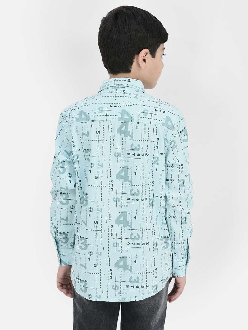light blue printed long sleeves shirt - 20304003 - Standard Image - 3