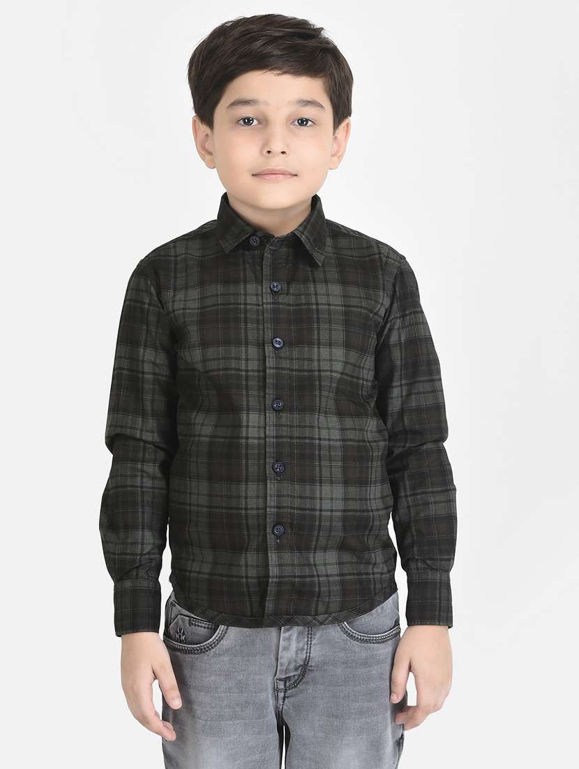 kids black checkered long sleeves shirt