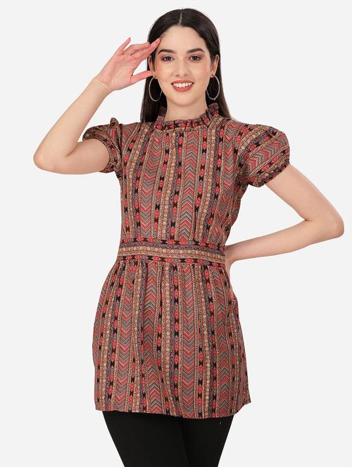 multi colored printed a-line tunic - 20304856 - Standard Image - 0