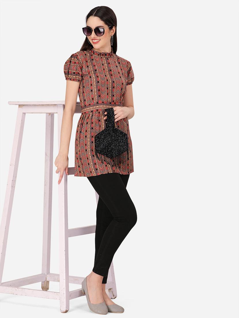 multi colored printed a-line tunic - 20304856 - Standard Image - 3