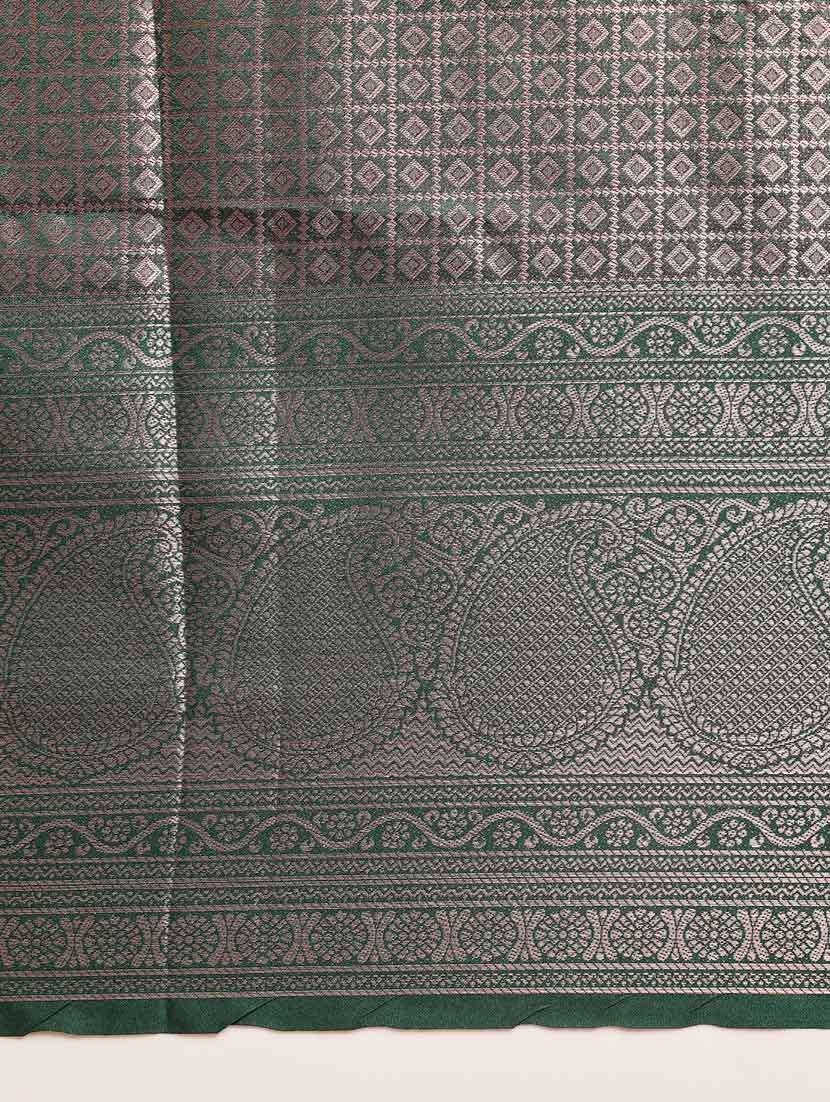 women's self design green colored saree with blouse - 20305138 -  Standard Image - 5