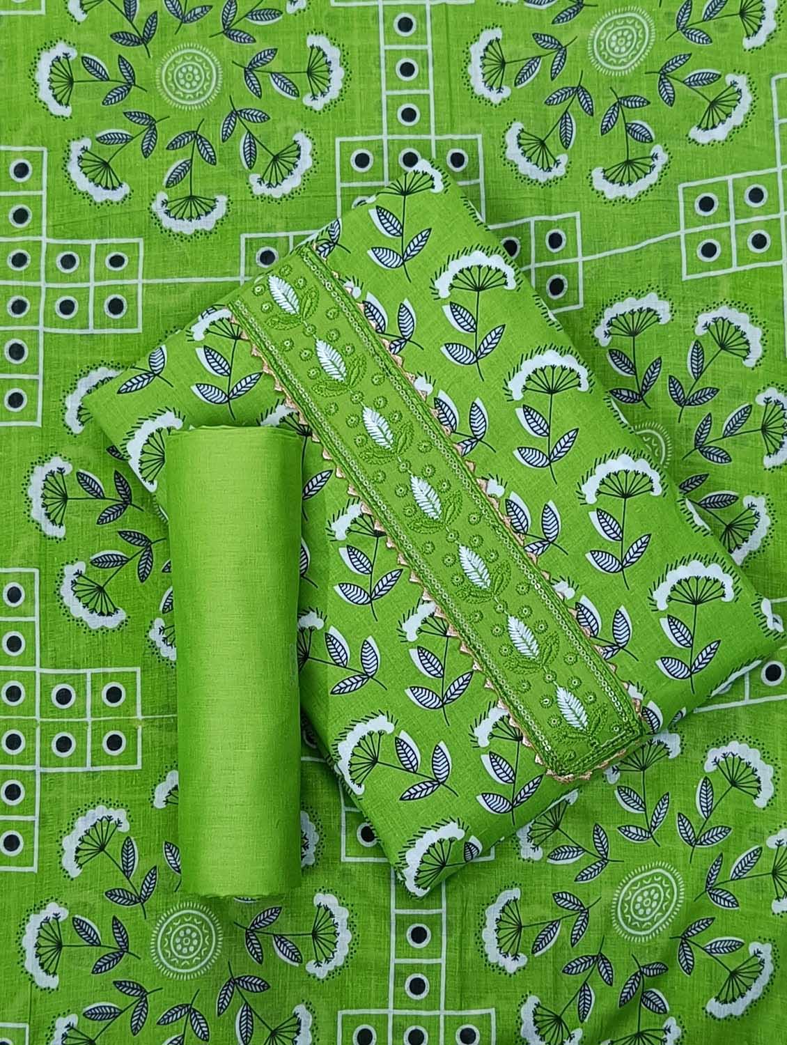 women floral print cotton unstitched suit set - 20305400 - Zoom Image - 0