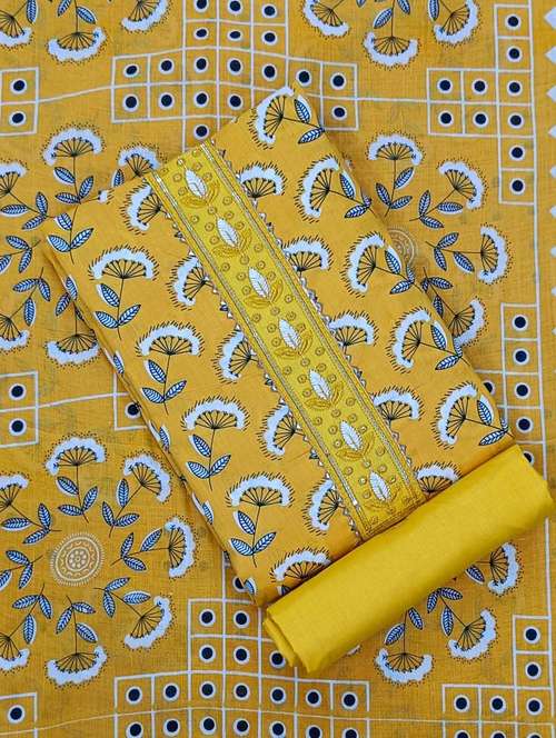 women floral print cotton unstitched suit set - 20305401 - Standard Image - 0