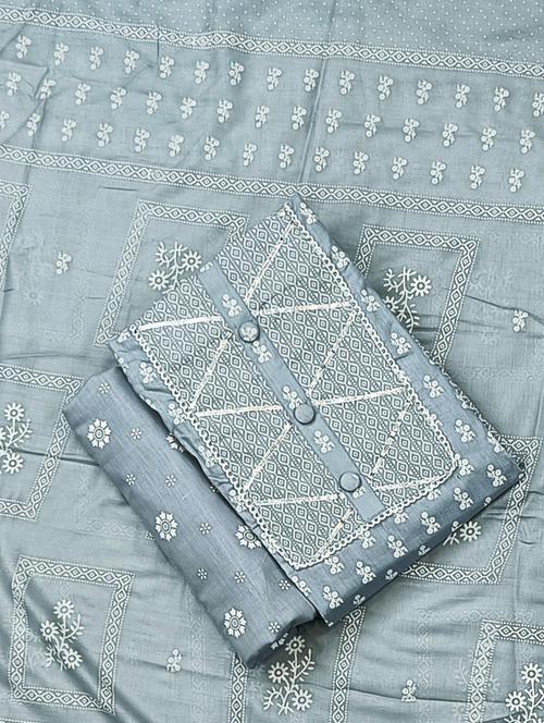 floral print cotton unstitched suit set - 20305403 -  Standard Image - 0