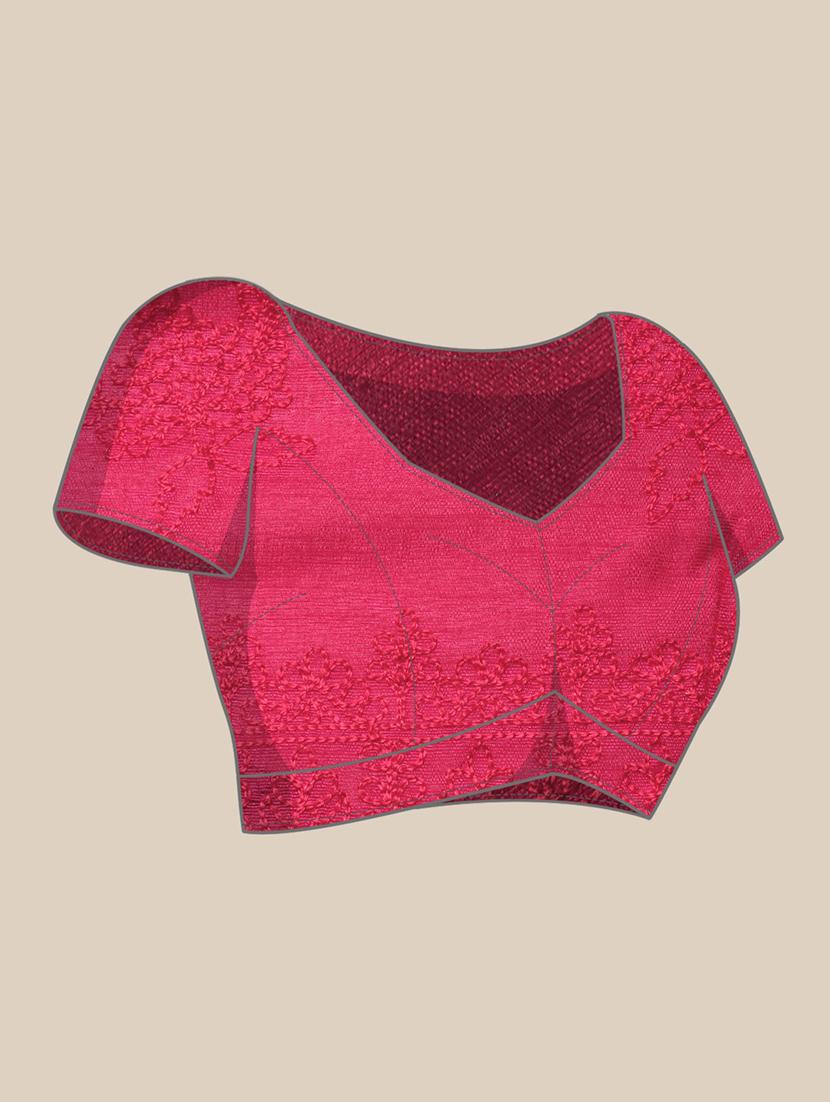 women's embroidered saree with blouse - 20305495 -  Standard Image - 3