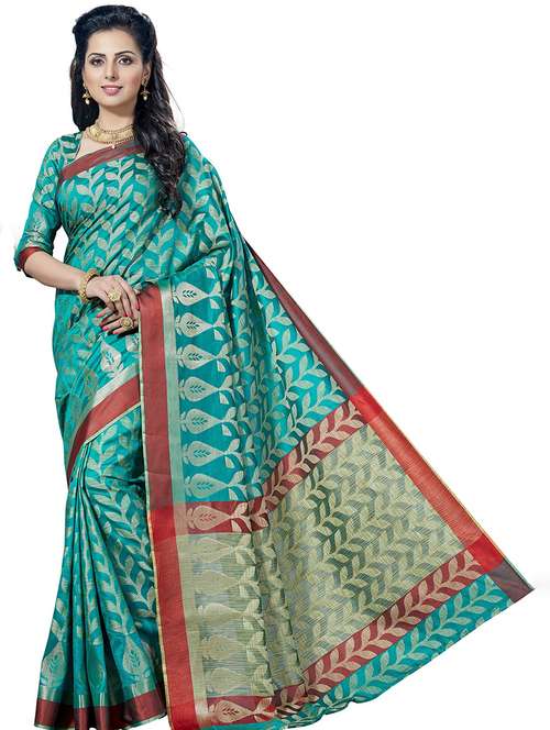 women's self design blue colored saree with blouse - 20305954 -  Standard Image - 0