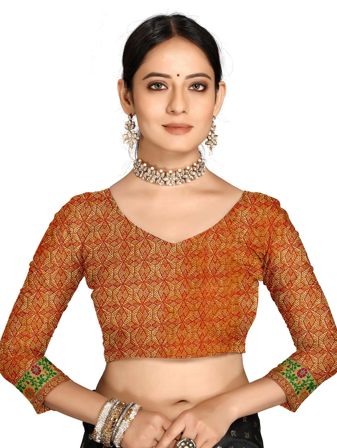 women's banarasi saree with blouse - 20306070 - Standard Image - 3