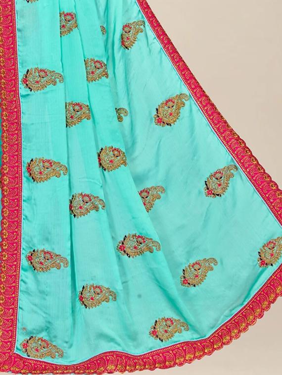 women's embroidered saree with blouse - 20306286 - Standard Image - 3
