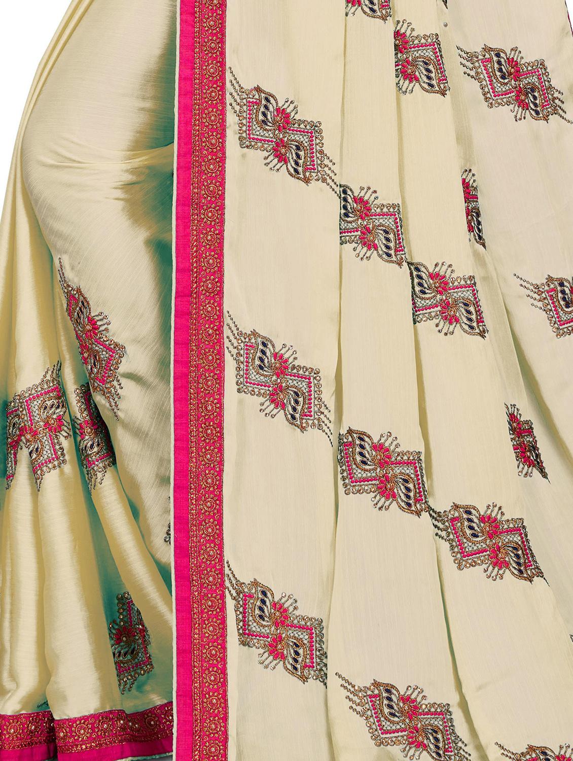women's embroidered saree with blouse - 20306340 - Standard Image - 3