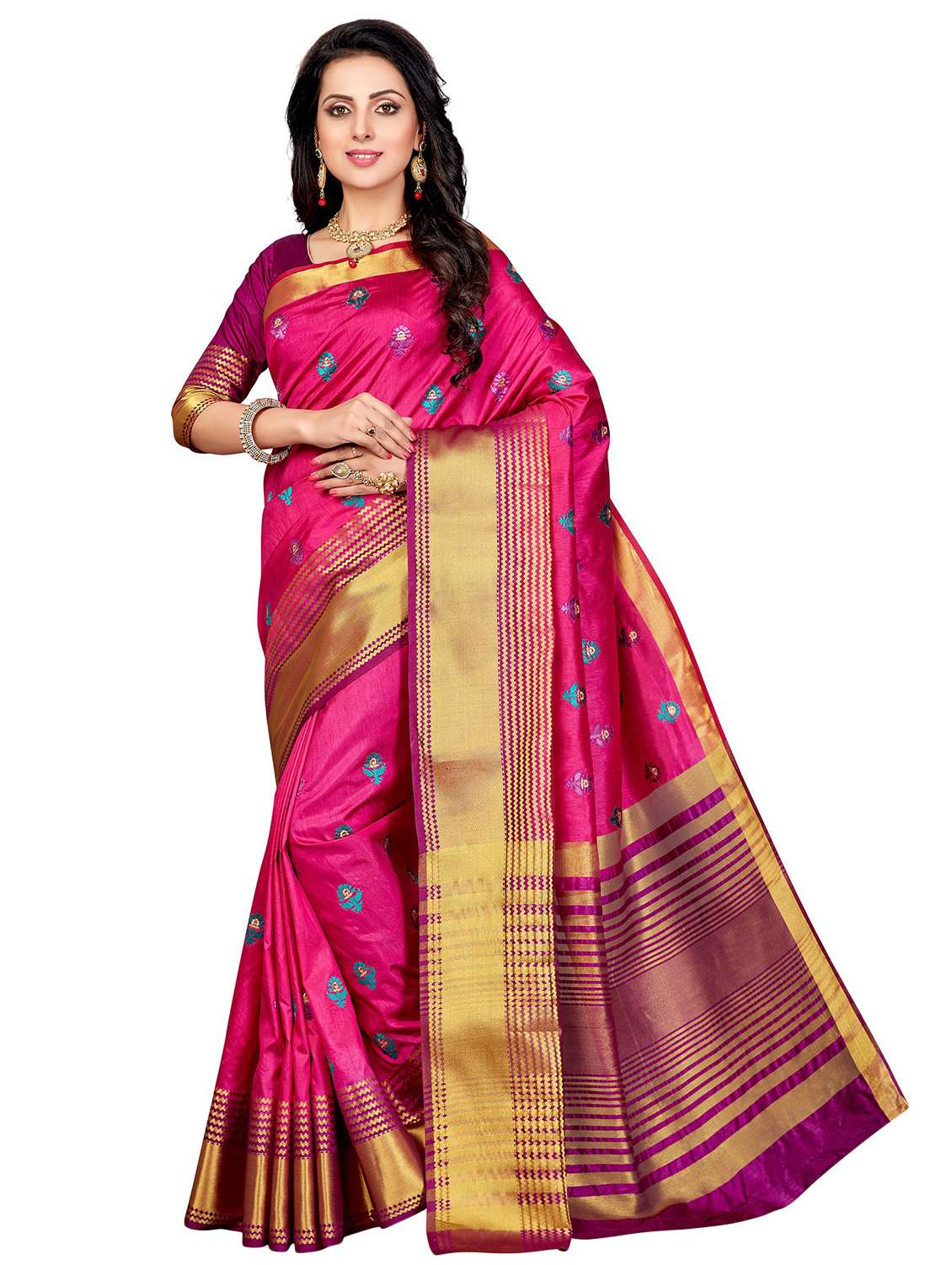women's embroidered saree with blouse - 20306342 -  Zoom Image - 0