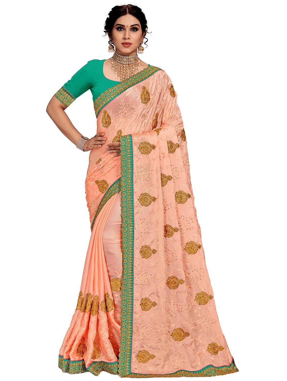 women's embroidered saree with blouse - 20306386 - Zoom Image - 0