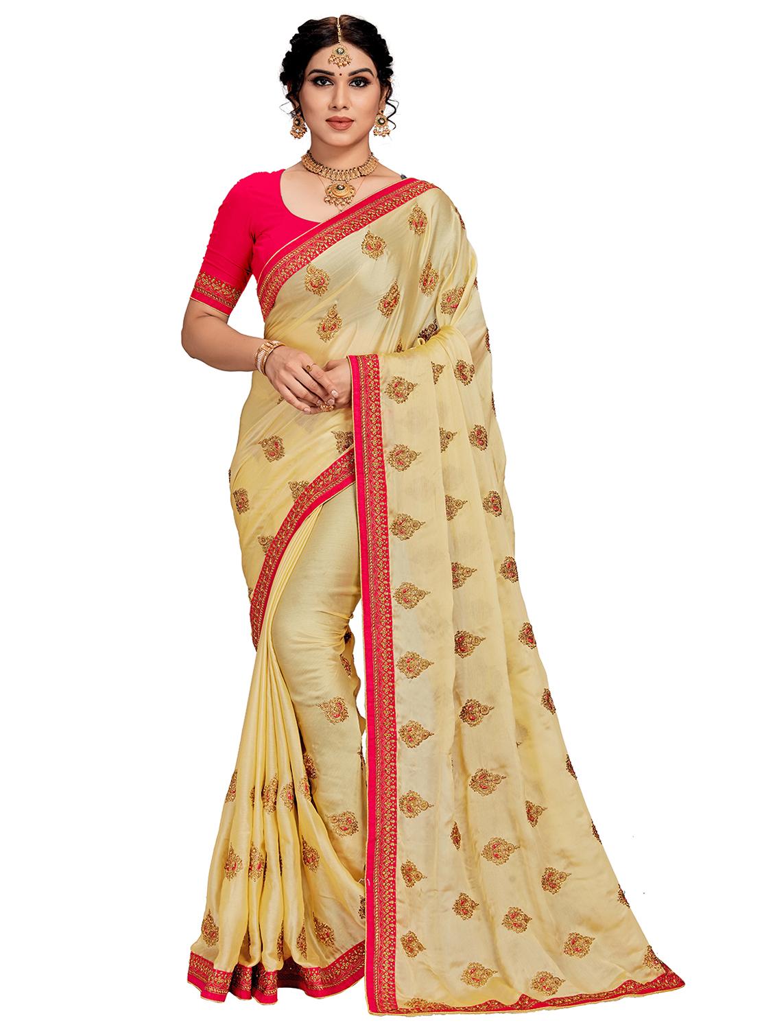 women's bordered royal blue colored saree with blouse - 20306391 - Zoom Image - 0