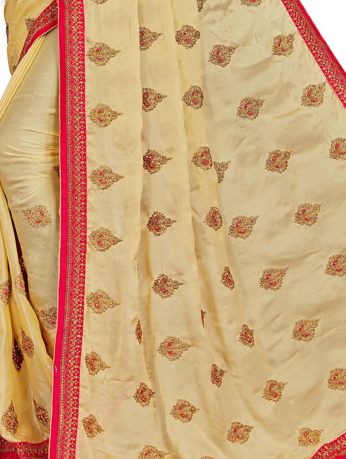 women's bordered royal blue colored saree with blouse - 20306391 - Standard Image - 3