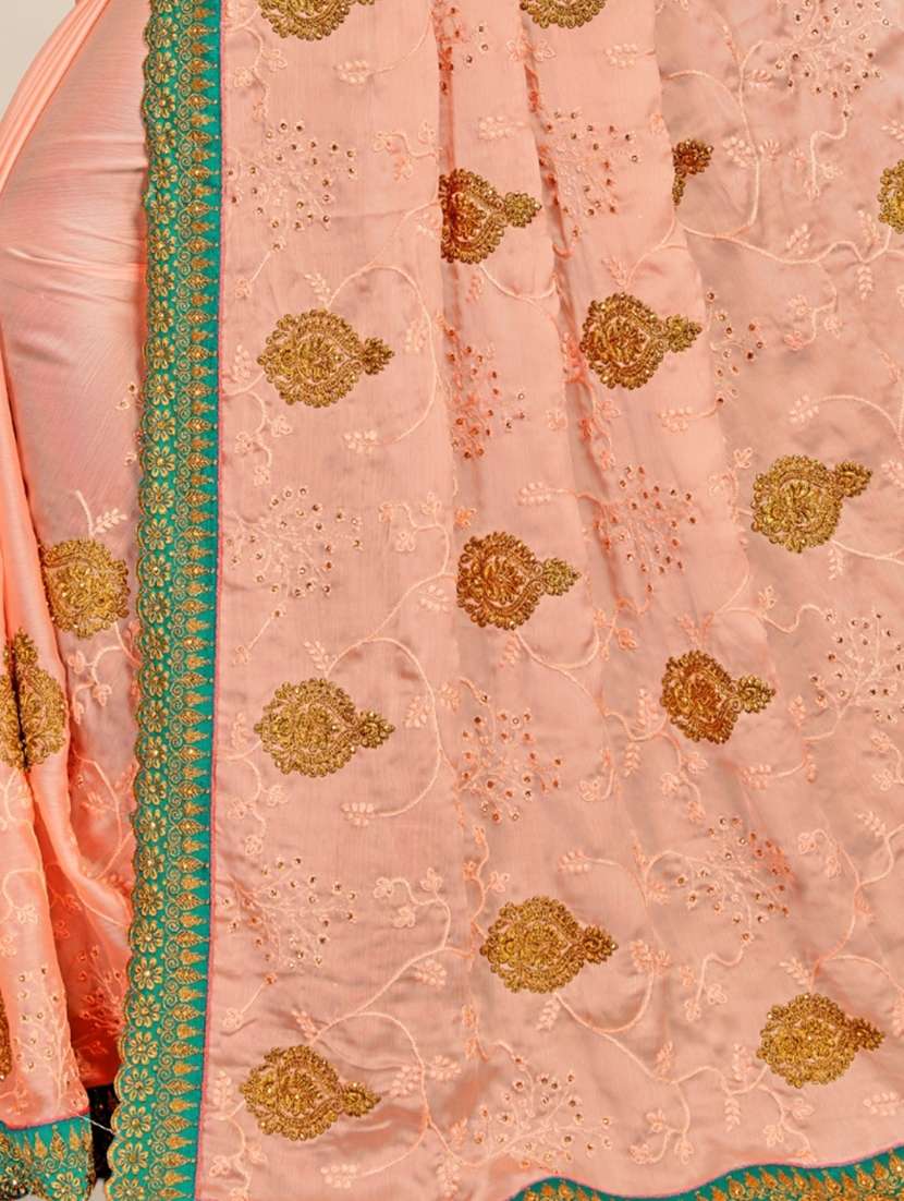 women's embroidered saree with blouse - 20306543 - Standard Image - 3