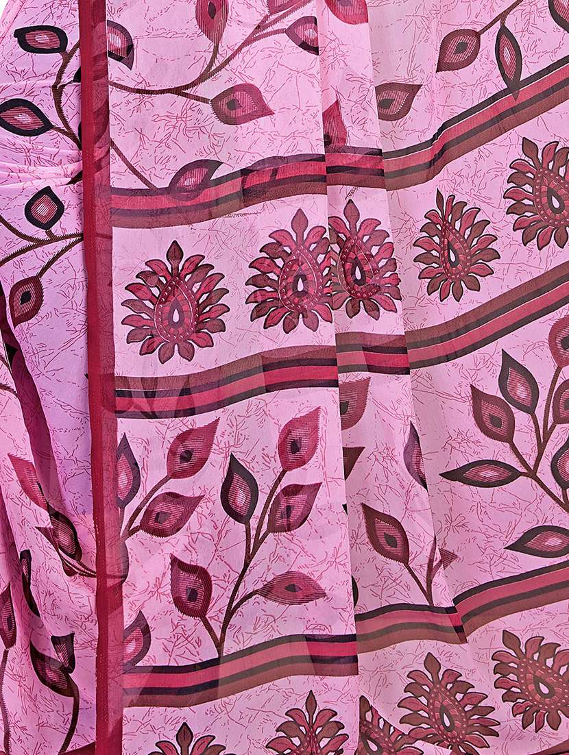 women's floral mauve colored saree with blouse - 20306612 - Standard Image - 3